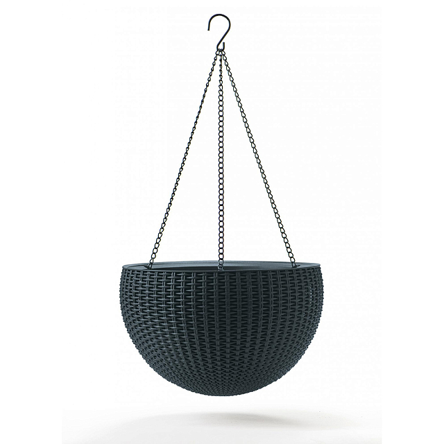 Кашпо Keter под ротанг подвесное Hanging Sphere Planter графит 