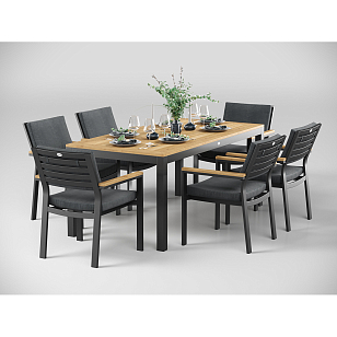 Стол Gardenini Premium Bella 180 Карбон, садовая мебель