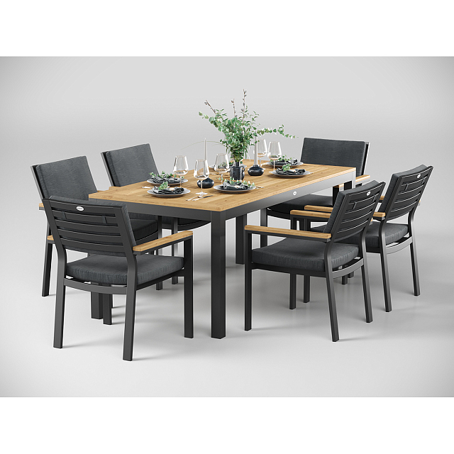 Стол Gardenini Premium Bella 180 Карбон 