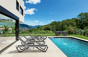 Столик приставной Papatya Wave Цвет: антрацит, садовая мебель