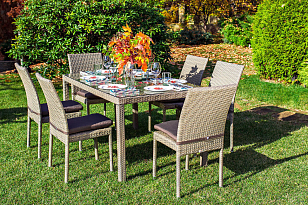 Обеденная группа Joygarden Rome светло-коричневый, садовая мебель