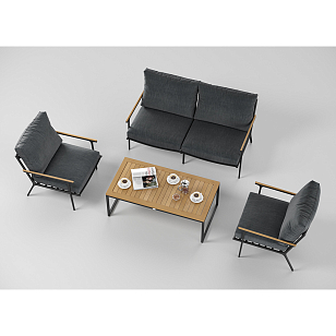 Лаунж зона Gardenini Premium Calma Карбон / Антрацит, садовая мебель