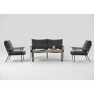 Лаунж зона Gardenini Premium Calma Карбон / Антрацит, садовая мебель