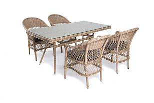 Обеденная группа 4SIS Амароне на 4 персоны, цвет соломенный для дачи Обеденная группа 4SIS Амароне на 4 персоны, цвет соломенный, садовая мебель