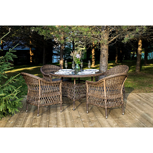 Обеденная группа 4SIS Дольче, цвет коричневый, садовая мебель