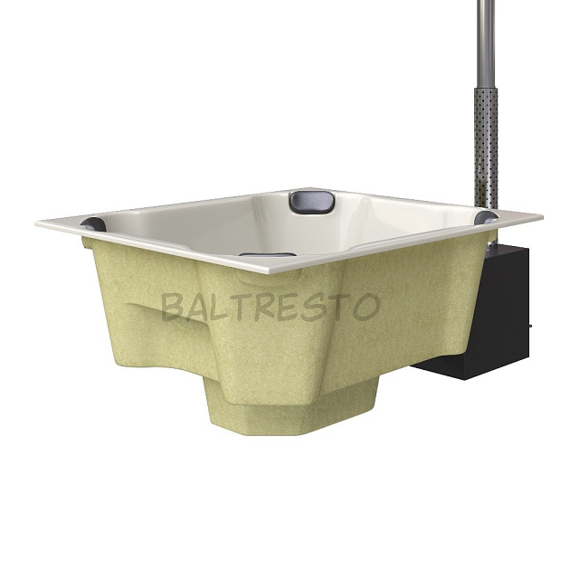Купель с печкой террасная Baltresto Quattro Terras 2 х 1.7 м белый 
