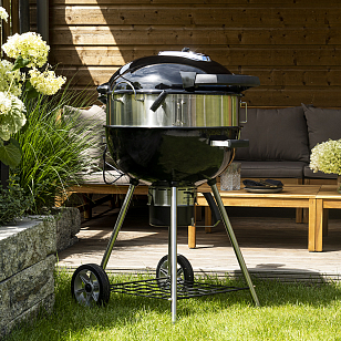 Вертел с двумя зажимами, экраном и электромотором для угольных грилей Napoleon 22K для сада