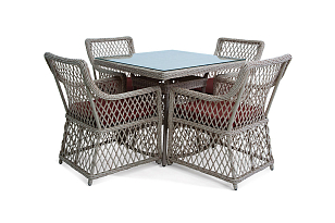 Комплект садовой мебели для обеда MOKKA VILLA ROSA на 4 персоны, садовая мебель