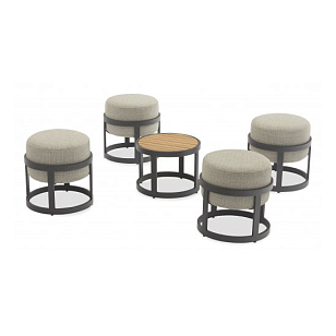 Набор из четырех табуретов и столика Brafritid Tumba антрацит, садовая мебель