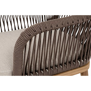 Стул 4SIS Лион, основание дуб, роуп коричневый, ткань бежевая 15052 для дачи Стул 4SIS Лион, основание дуб, роуп коричневый, ткань бежевая 15052, садовая мебель