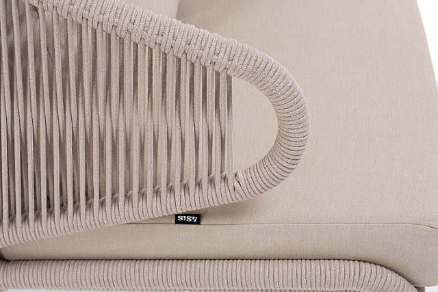 Лаунж-зона 4SIS Милан 5-местная из роупа, каркас белый, роуп бежевый 