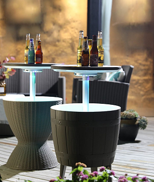 Стол мини-бар пластиковый Tagliamento Armona белый, тортора, садовая мебель