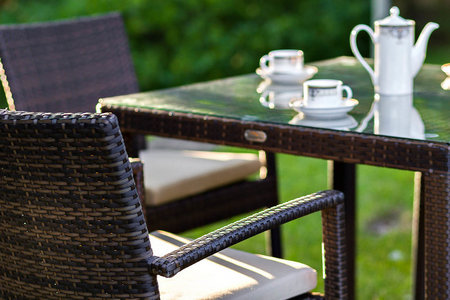 Обеденная группа Joygarden Milano темно-коричневый на 4 персоны с подлокотниками 