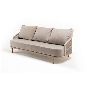 Диван 4SIS Верона 3-местный из роупа, каркас белый муар, роуп бежевый, ткань бежевая 15052, садовая мебель