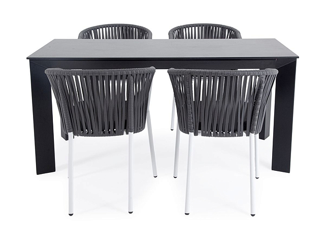 Обеденная группа 4SIS Флоренция на 4 персоны из роупа Цвет: белый, серый 