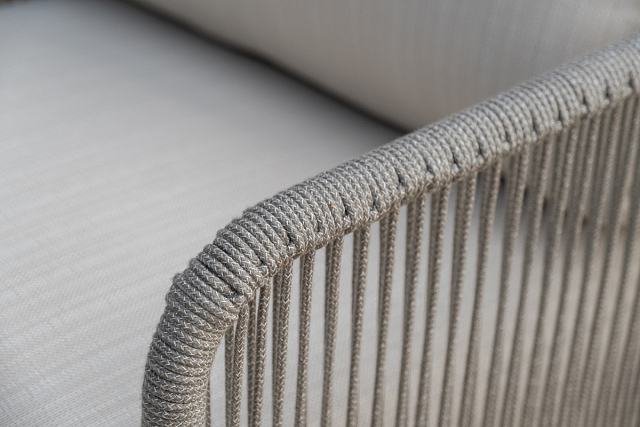 Лаунж-зона 4SIS Альбано 5-местная, 5-местная плетеная из роупа (веревки), каркас алюминиевый светло-серый, роуп серый меланж 