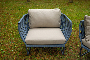 Лаунж-зона 4SIS Фиджи 5-местная, каркас темно-серый, роуп синий, садовая мебель