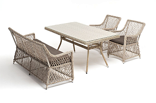 Обеденная группа 4SIS Катания на 4 персоны, цвет бежевый, садовая мебель
