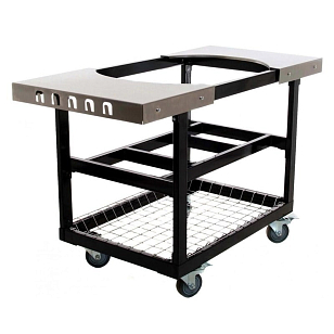 Стол-тележка со столешницами из нержавеющей стали для Primo Oval 400 (XL) и 300 (Family) для сада