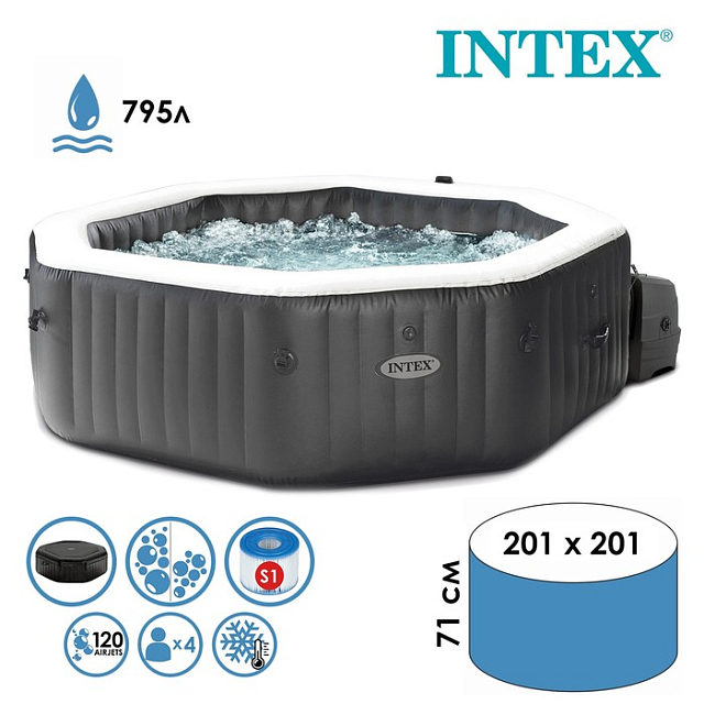 СПА бассейн Intex Jet and Bubble Deluxe Set Ø201 x 71 для серфинга