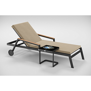 Шезлонг Gardenini Sogno S Карбон / Бежевый, садовая мебель