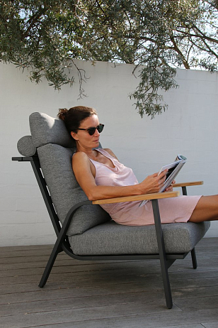 Комплект из кресла и пуфа Brafritid Malmo антрацит, серый, садовая мебель