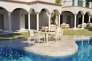 Стол Osaka со стеклянным верхом 90 х 150 Цвет Антрацит, садовая мебель