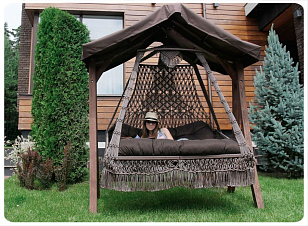 Подвесное кресло Lite Seara (без каркаса) черное, садовая мебель