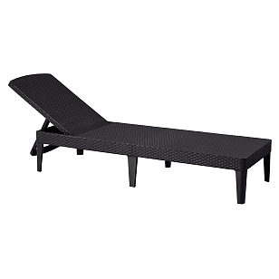 Шезлонг складной с подголовником Keter Jaipur графит для дачи Шезлонг складной с подголовником Keter Jaipur графит, садовая мебель