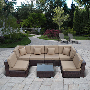 Комплект мебели из искусственного ротанга Lite Mia Brown Beige, садовая мебель