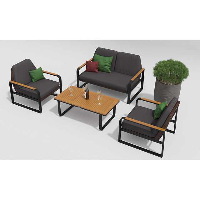 Лаунж зона Gardenini Bella Цвет темно-серый карбон 