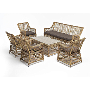 Лаунж-зона 4SIS Асти на 6 персон, цвет соломенный, садовая мебель