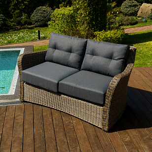 Диван двухместный Lite Venezia Цвет: коричневый, садовая мебель