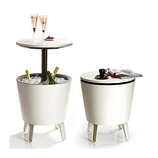 Столик-холодильник Keter Cool Bar крем-шоколад для дачи Столик-холодильник Keter Cool Bar крем-шоколад, садовая мебель