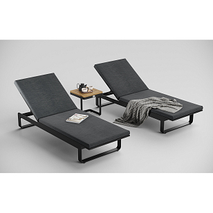 Столик для шезлонга Gardenini Premium Villino Темно-серый карбон, садовая мебель