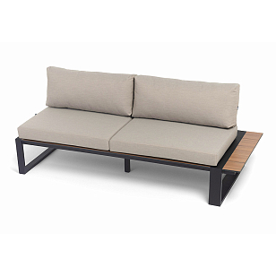 Модуль левый 4SIS Тулон, цвет "дуб", каркас черный муар, ткань бежевая, садовая мебель