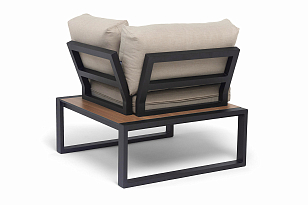 Диван модульный 4SIS Тулон, цвет "дуб", каркас черный муар, ткань бежевая, садовая мебель