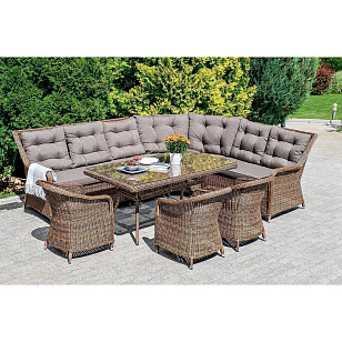 Обеденная группа 4SIS Базелла, цвет коричневый, садовая мебель