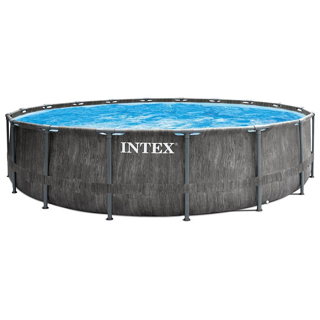 Бассейн каркасный Intex Prism Frame Greywood Ø457 х 122 для серфинга