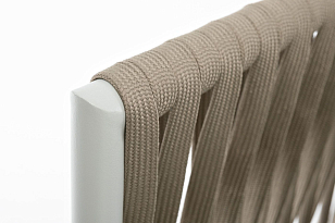 Кресло 4SIS Касабланка, основание дуб, каркас светло-серый муар, роуп серо-коричневый, ткань бежевая 052 для дачи Кресло 4SIS Касабланка, основание дуб, каркас светло-серый муар, роуп серо-коричневый, ткань бежевая 052, садовая мебель
