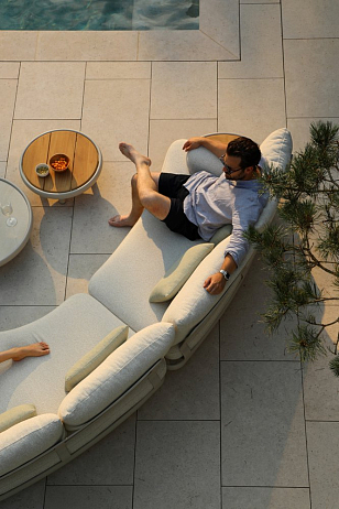 Лаунж зона (диван и парные столики) Brafritid Gotland бежевый, алюминий, садовая мебель