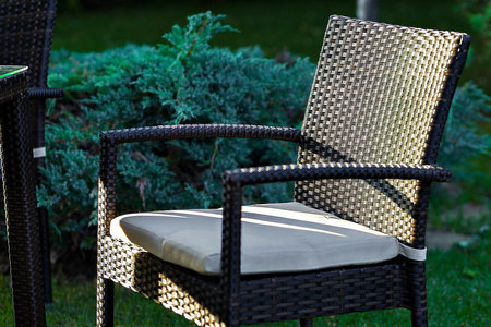 Обеденная группа Joygarden Milano темно-коричневый на 4 персоны с подлокотниками 