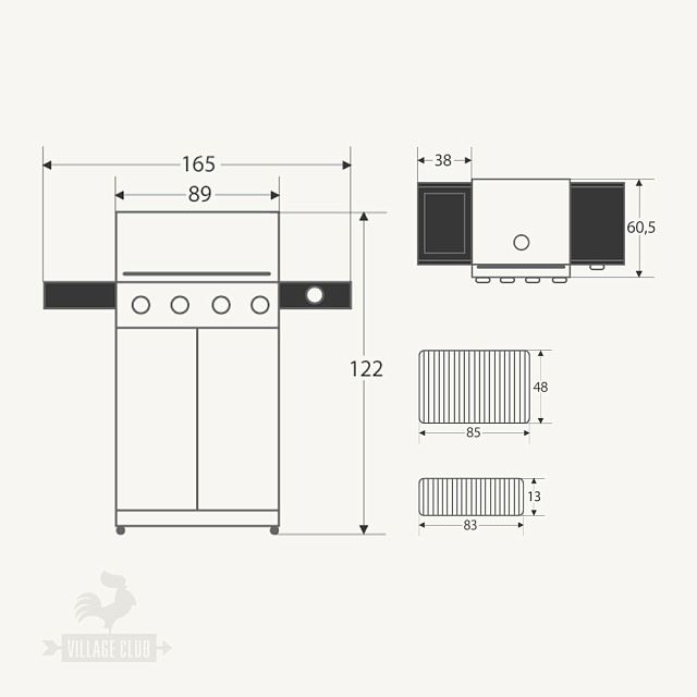 гриль газовый weber genesis ii lx s-440 gbs, нерж.сталь