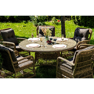 Обеденная группа 4SIS Эспрессо-150 C, цвет соломенный, садовая мебель