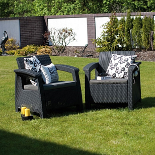 Комплект Keter Corfu Duo графит, садовая мебель