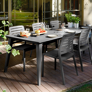 Стол Keter Lima графит для дачи Стол Keter Lima графит, садовая мебель