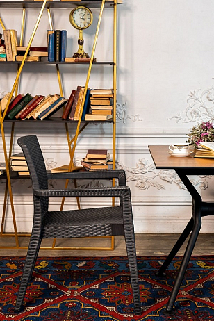 Обеденный комплект Modus темно-серый на 4 персоны для дачи Обеденный комплект Modus темно-серый на 4 персоны, садовая мебель