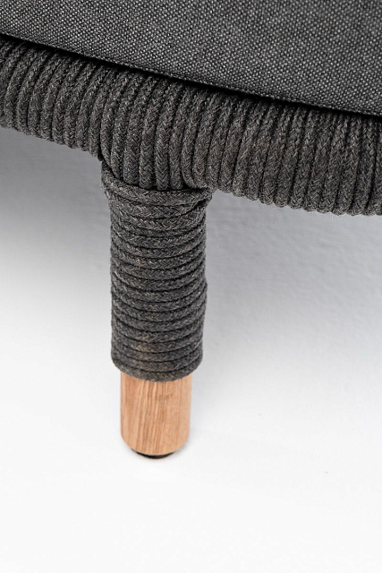 Диван 4SIS Верона 3-местный из роупа, каркас темно-серый муар, роуп темно-серый, ткань темно-серая 027 