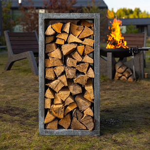 Дровница из бетона Concretika DR 90 для сада и загородного дома Дровница из бетона Concretika DR 90, уличное оборудование