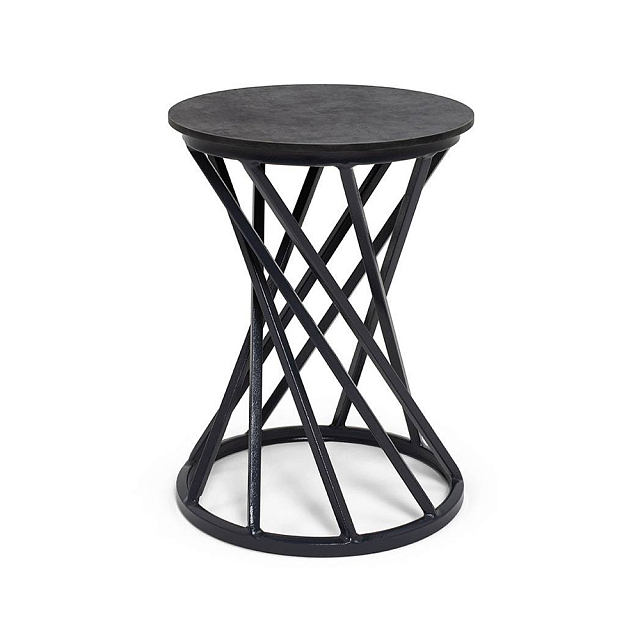 Журнальный стол 4SIS Сантьяго Ø40, каркас темно-серый, столешница "1523" 